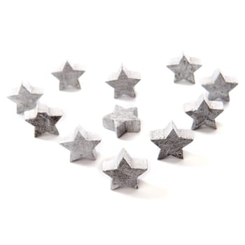 silver stars for christmas in the shape of a heart