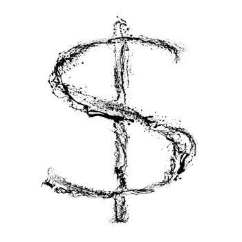 Dollar symbol - grunge splash draw paint