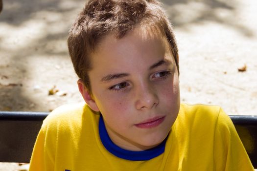 Cute boy in the park on a sunny day