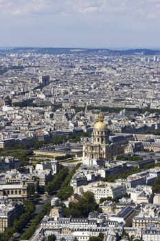 Aerial view of Paris, France from Montparnasse