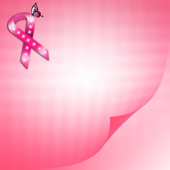 illustration of Breast cancer prevention background with pink ribbon