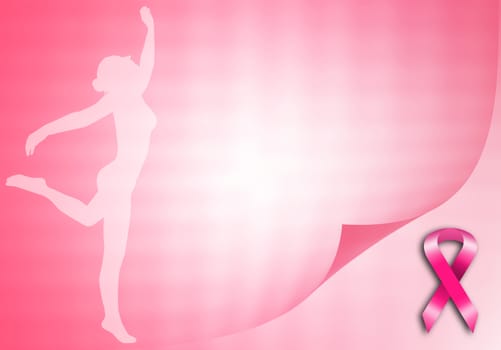 illustration of Breast cancer prevention background with pink ribbon