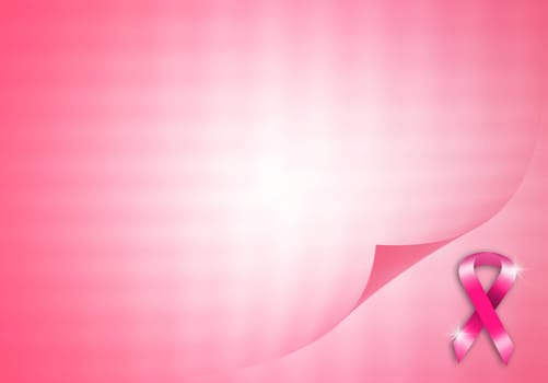 illustration of Breast cancer prevention background with pink ribbon