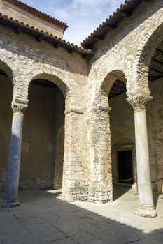 Croatia - Porec on Istria peninsula. Euphrasian Basilica - UNESCO World Heritage Site.