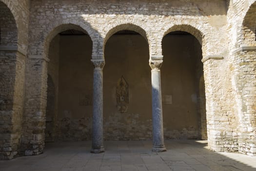 Croatia - Porec on Istria peninsula. Euphrasian Basilica - UNESCO World Heritage Site.