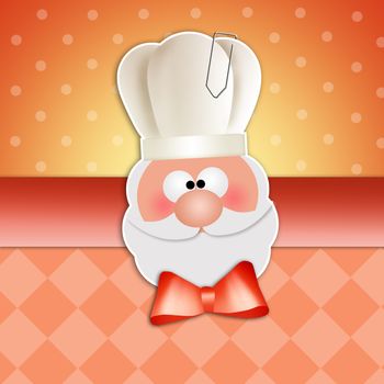 Santa Claus with chef's hat for dinner