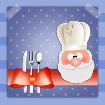 Santa with chef's hat