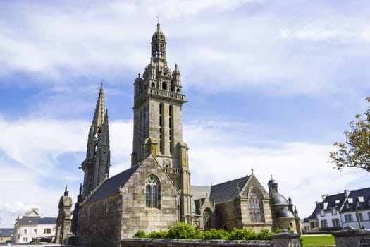 Gothic church in Brittany, France