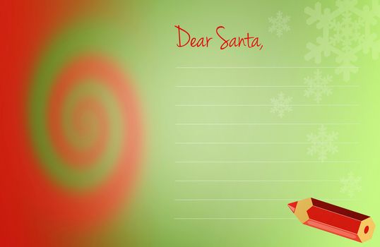 letter to Santa Claus for Christmas