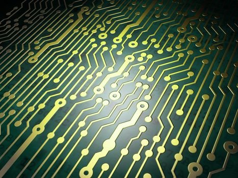 Technology concept: circuit board background, 3D render