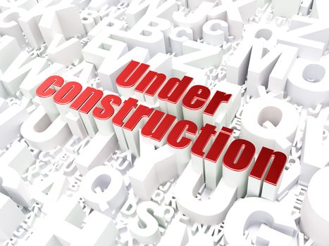 Web development SEO concept: Under Construction on alphabet  background, 3d render