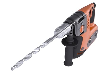 Rotary hammer. Isolated render on a white background
