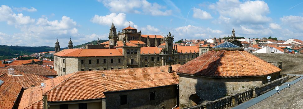 San Martiño Pinario Monastery is Santiago de compostela, Spein. View from the roof of the Cathedral