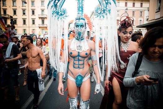 MILAN, ITALY - JUNE 29: gay pride manifestation in Milan June 29, 2013. Normal people, gay, lesbians, transgenders and bisexuals take to the street for their rights organizing a street parade party