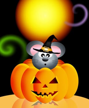 mouse in the pumpkin