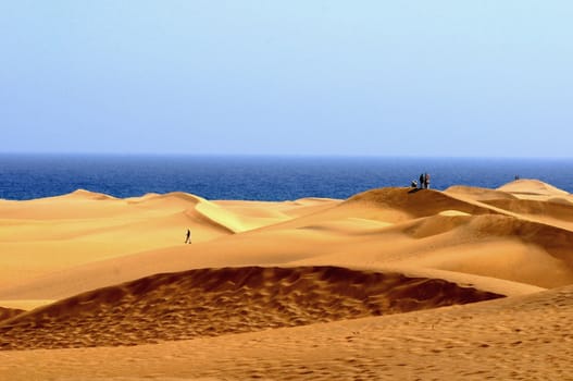 An Orange Sand Desert in Gran Canaria Island, Spain