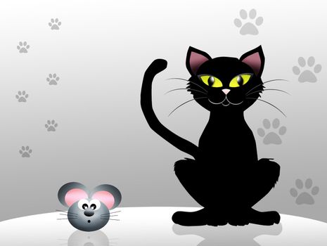 Cat and mouse cartoon