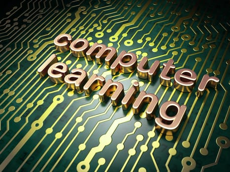 Education concept: circuit board with word Computer Learning, 3d render