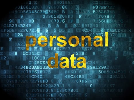 Data concept: pixelated words Personal Data on digital background, 3d render