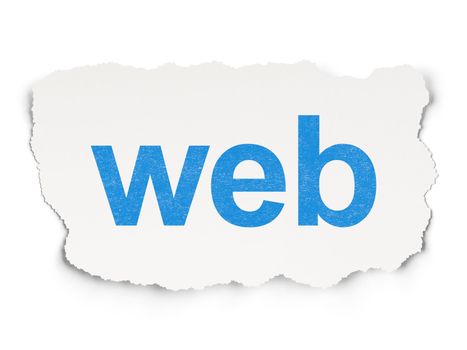 Web development concept: torn paper with words Web on Paper background, 3d render