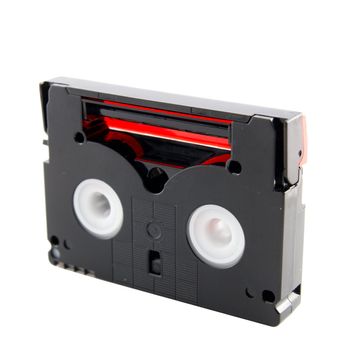 old camcorder tape on a white background