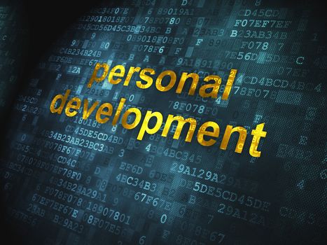 Education concept: pixelated words Personal Development on digital background, 3d render