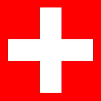 White cross in square red background for swiss flag