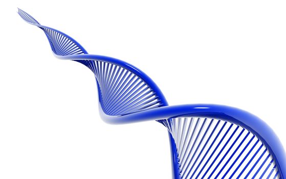 Digital illustration of a dna in white background