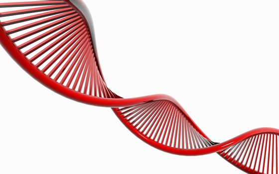 Digital illustration of a dna in white background