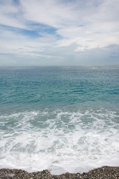 Seascape with cloudy sky. Shot at famous attraction, Qixingtan Beach in Hualien, Taiwan, Asia.