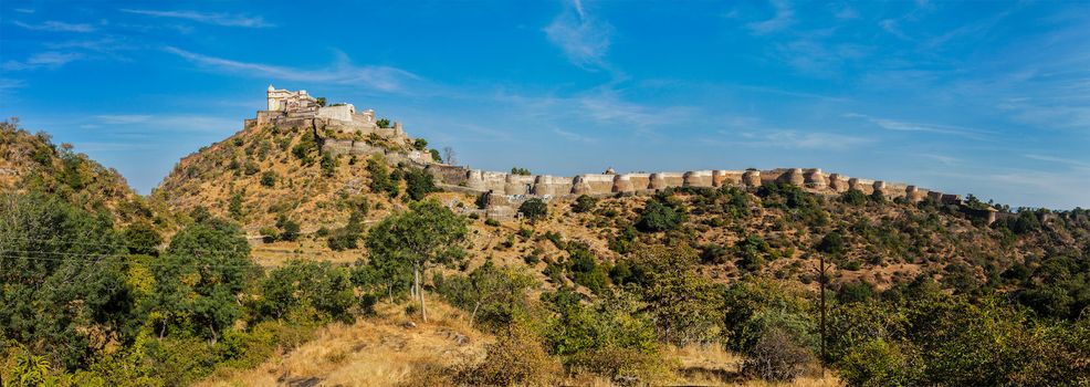 Panorama of Kumbhalgrh fort. Rajasthan, India