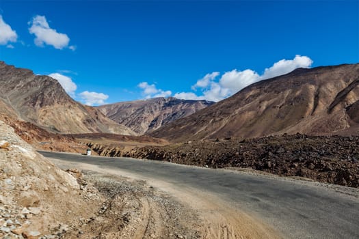 Manali-Leh road to Ladakh in Indian Himalayas near Baralacha-La pass. Himachal Pradesh, India