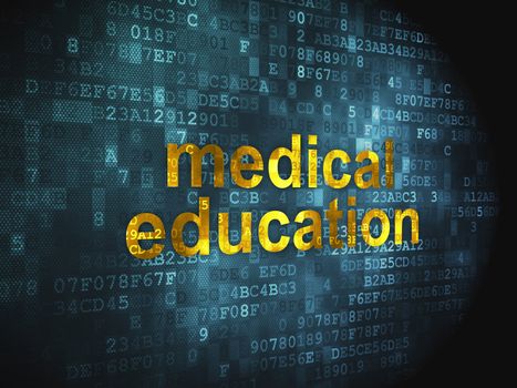 Education concept: pixelated words Medical Education on digital background, 3d render