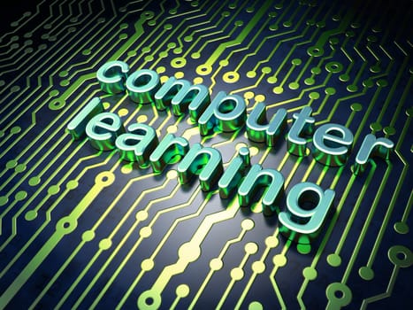 Education concept: circuit board with word Computer Learning, 3d render