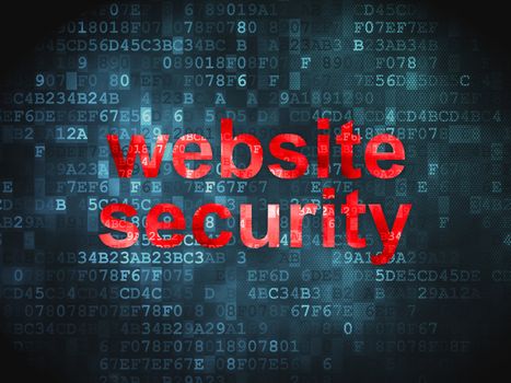 Privacy concept: pixelated words Website Security on digital background, 3d render