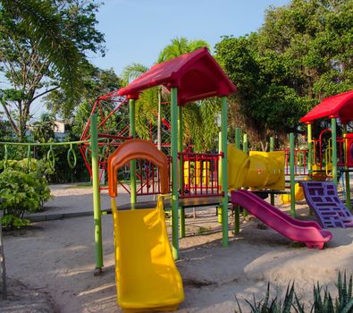 A colourful children playground equipment.
