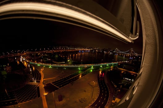The city of Florianópolis at night