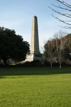 The Wellington Monument is an obelisk located in the Phoenix Park, Dublin, Ireland.
The testimonial is situated at the southeast end of the Park, overlooking Kilmainham and the River Liffey. The structure is 62 metres (203 ft) tall, making it the largest obelisk in Europe