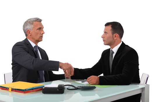 A business handshake