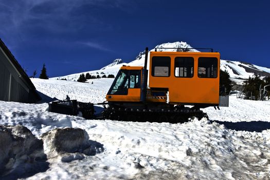 Snow plows machines at Timberline Lodge Mt. Hood Oregon.