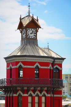 Clock tower in the Victoria and Alfred waterfront in Cape Town, South Africa.