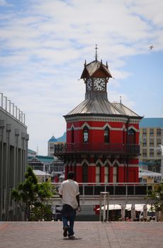 Clock tower in the Victoria and Alfred waterfront in Cape Town, South Africa.