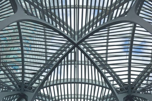 Openworked roof of  plaza in Toronto downtown