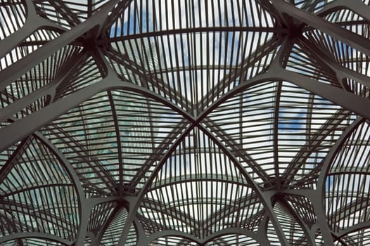Openworked roof of  plaza in Toronto downtown