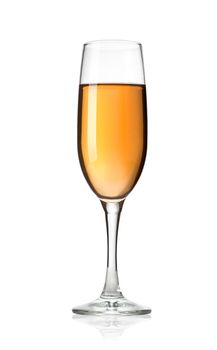 Glass of dessert wine on a white background and with soft shadow. The file includes a clipping path.