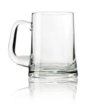 Empty beer mug isolated on white backgroundю with clipping path