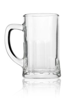 Empty beer mug isolated on white background. With clipping path