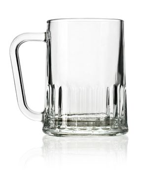 Empty beer mug isolated on white backgroundю with clipping path