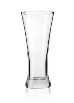 Empty beer glass isolated on white background.With clipping path