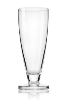 Empty beer glass isolated on white background. Clipping path